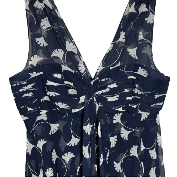 Donna Rico NY 100% Silk Baby Doll Layered Dress Size 10 Blue White - Picture 7 of 8